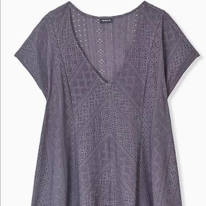 torrid gray eyelet top